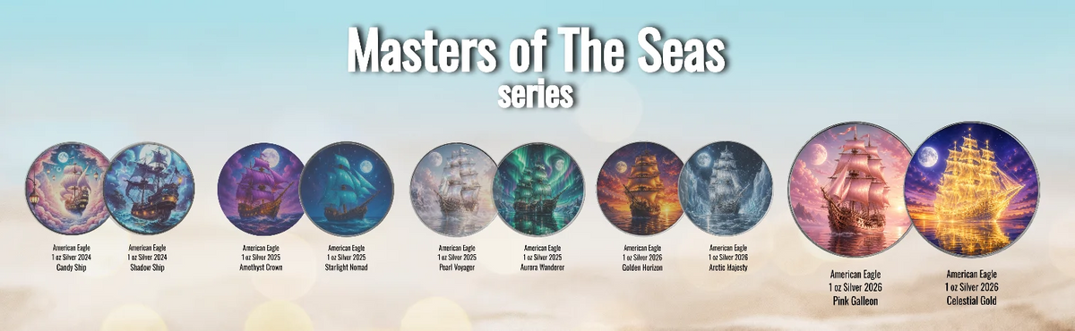 Eagle 1 oz Silber 2025 Master of the seas Pink Galleon Antik Farbe