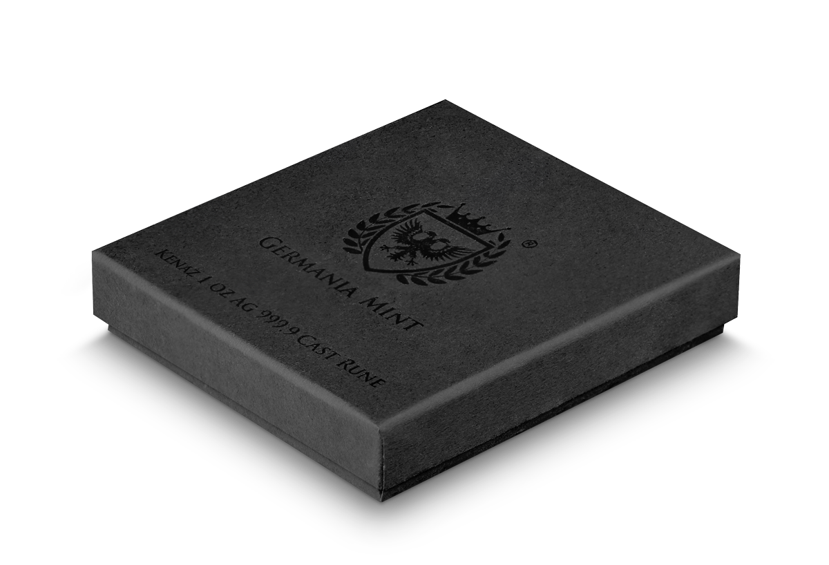 Germania Mint 1 oz Silberbarren Runes Collection Hellblau: Kenaz