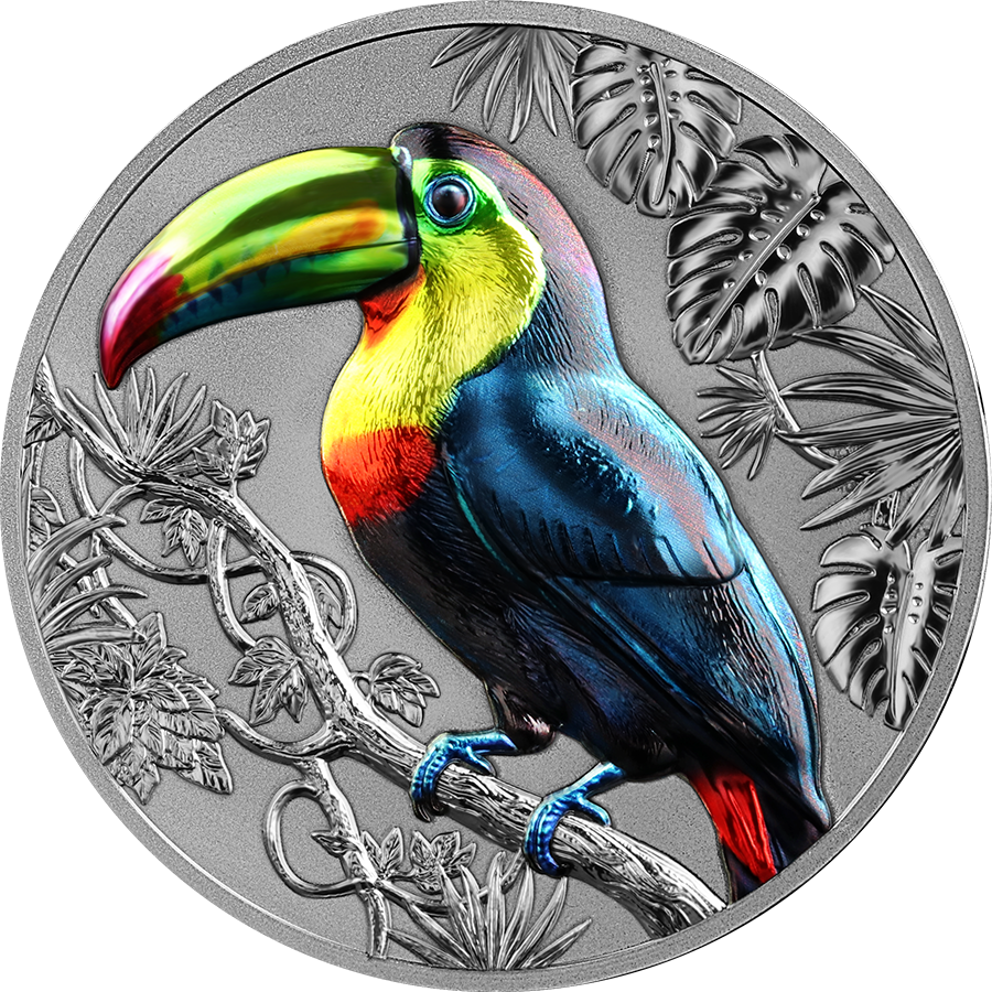 Germania Mint Niue 2026 Rainbow Toucan 2 oz Silver High Relief ***