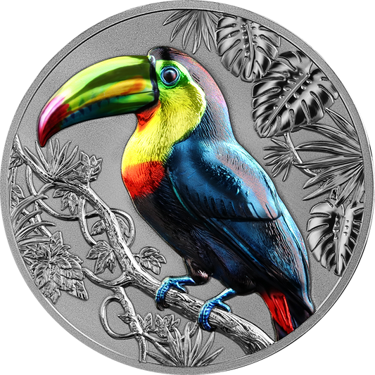 Germania Mint Niue 2026 Rainbow Toucan 2 oz Silver High Relief ***
