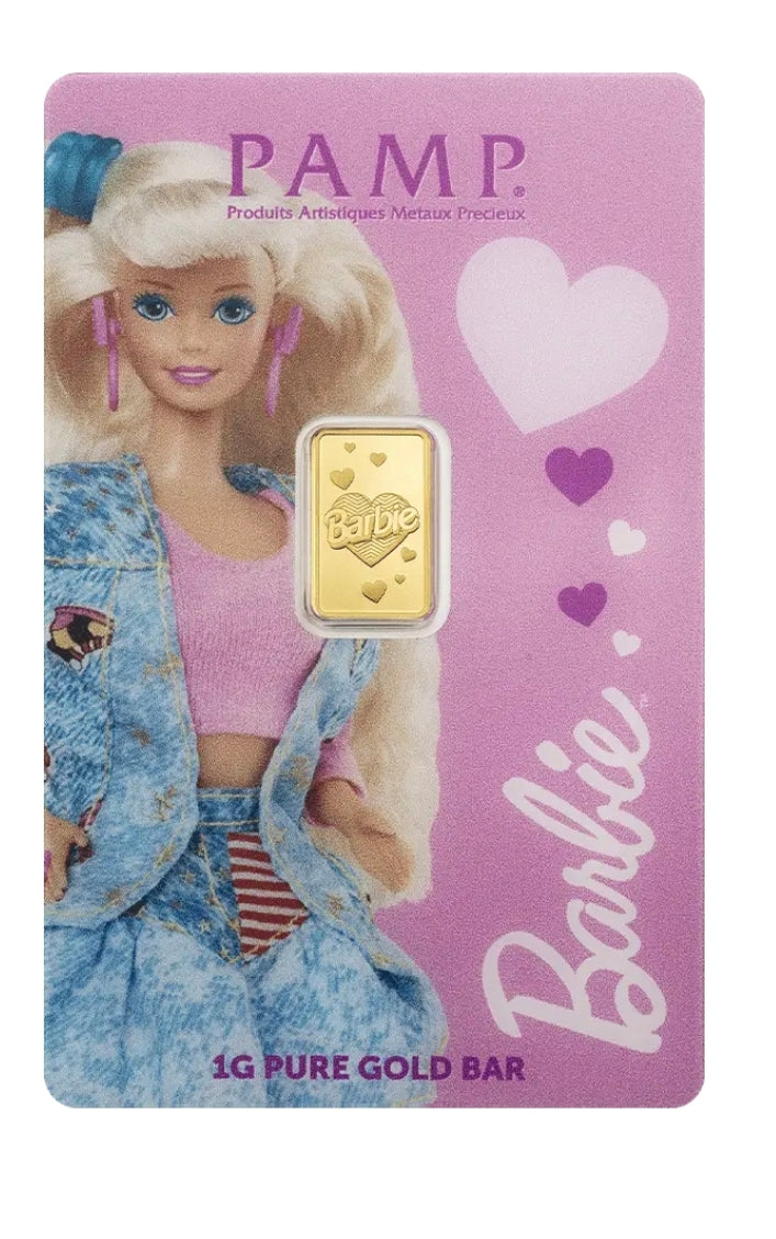 Goldbarren 1 Gramm PAMP Barbie Au999.9 Iconic Barbie Valentines Day**