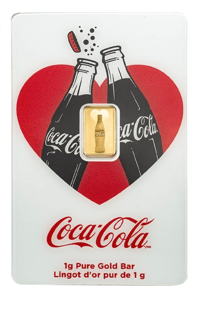 Goldbarren 1 Gramm PAMP Coca Cola Au999 Valentines Love