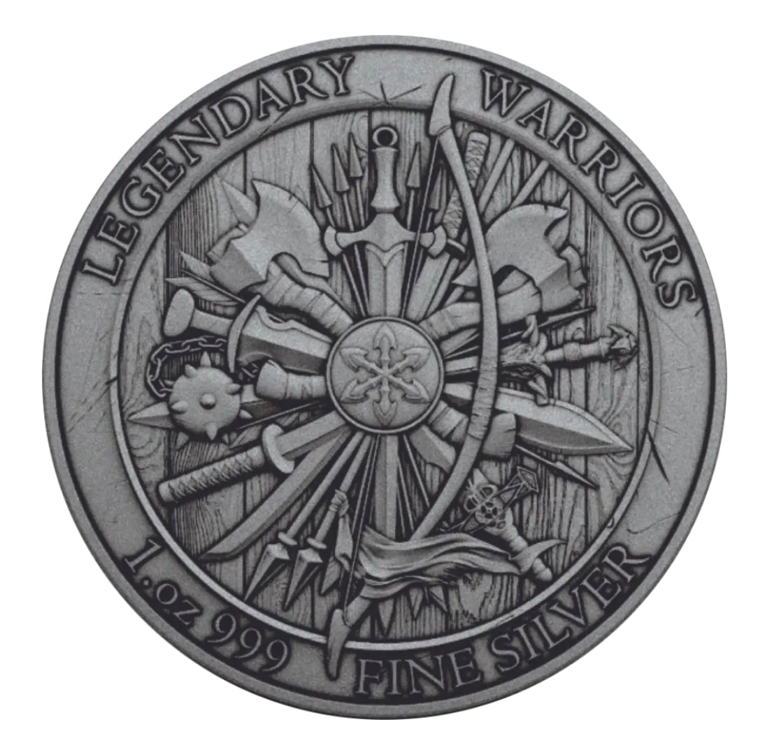 Sitting Bull Legendary Warriors 1 oz Silber Antik Finish koloriert 2025 Antik Farbe