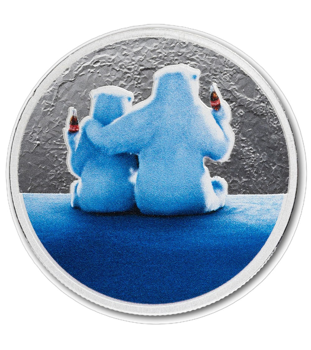 Coca-Cola Polar Bears 1 oz Silber Ag999 Proof-Like Color