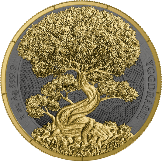 Germania Mint Silber 1 oz 2025 Mythical Forest – Yggdrasil Goldenleaf ***